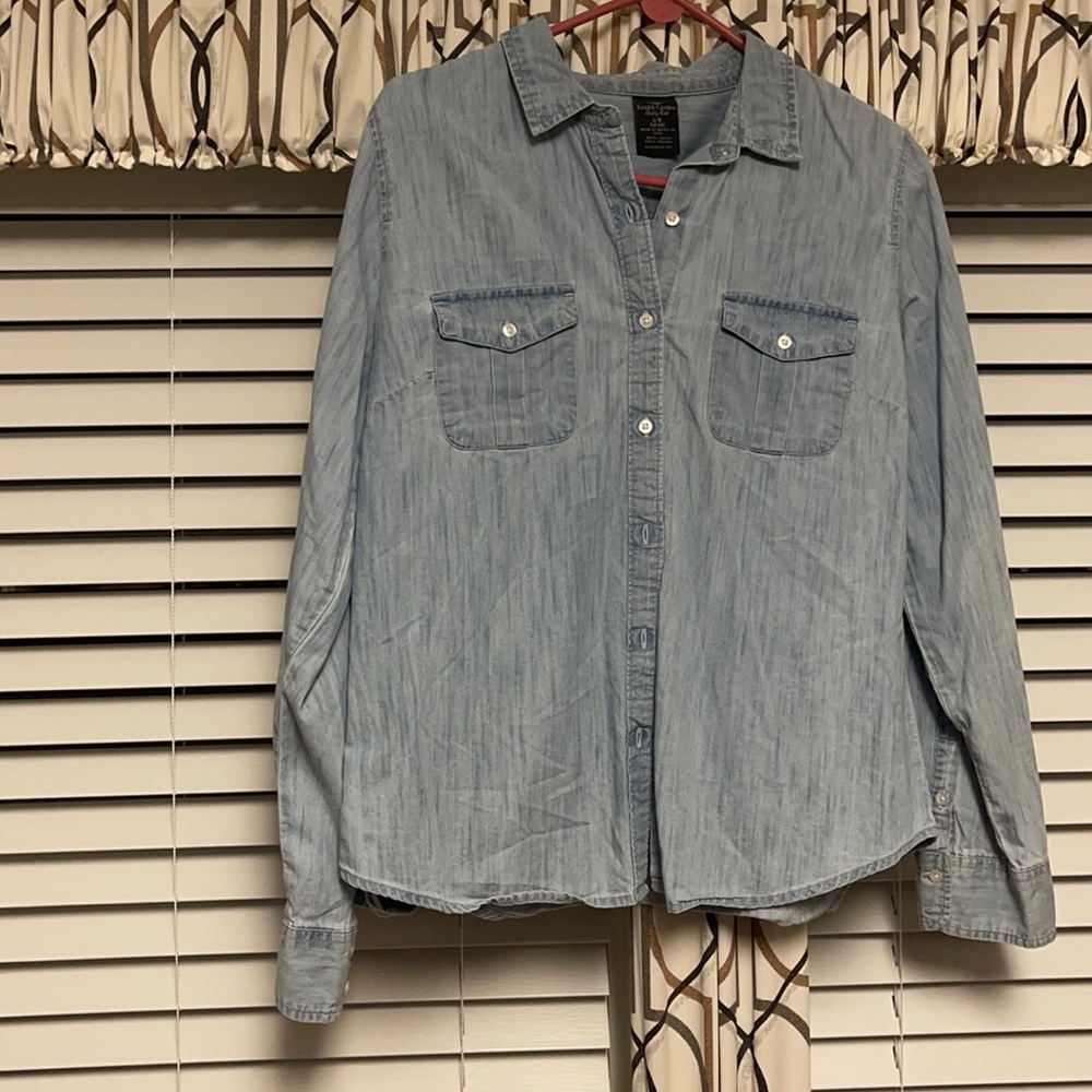 Jean Button Down Long Sleeve Shirt